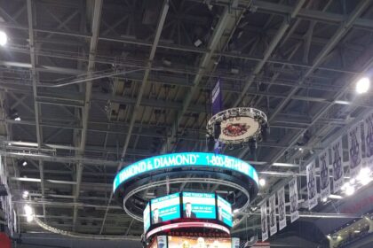 The Boston Celtics court before a game in Toronto