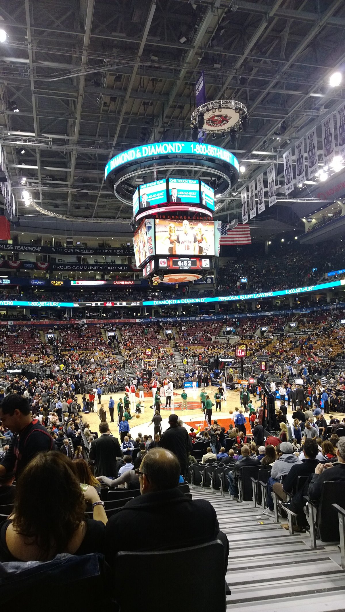 The Boston Celtics court before a game in Toronto